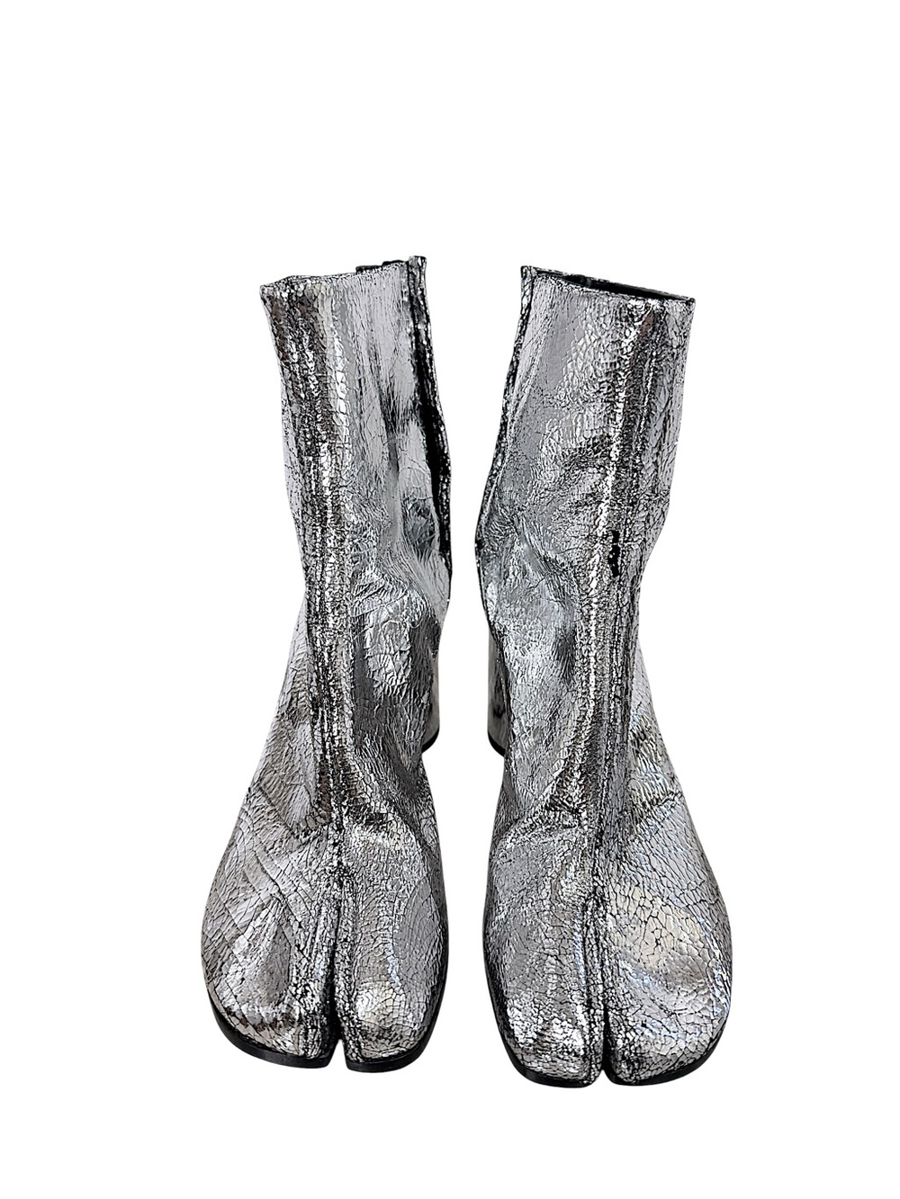 Maison Margiela Silver Metallic Tabi Ankle Boots 38 - Picture 5 of 14